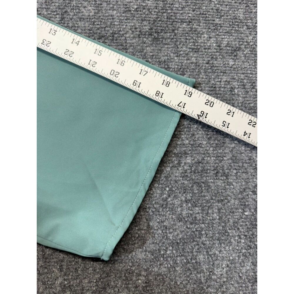 Halara Womens L Teal Shirt Dress Belted Roll Tab Sleeve Collared A Line - Picture 6 of 7